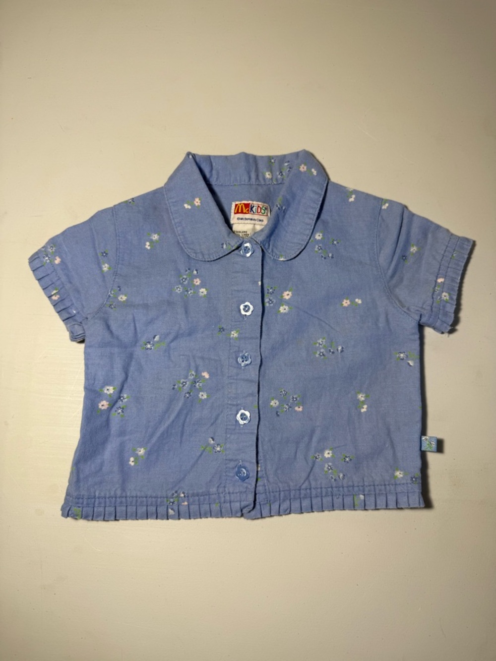 Kids' Light Blue Floral Button-Up Top by McKids